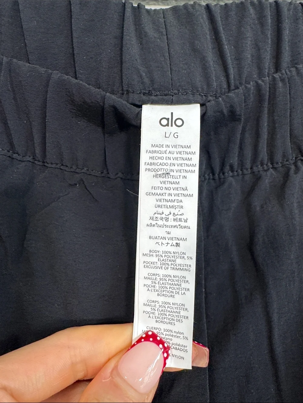 ALO Yoga High-Waist Origin Wide Leg Track Pant in Black - L